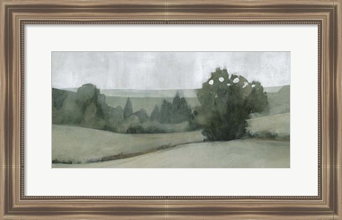 Framed Soft Green Landscape II Print