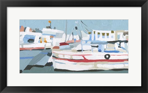 Framed Bright Boats I Print