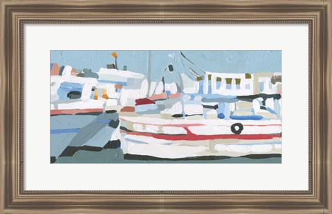 Framed Bright Boats I Print