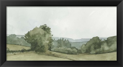 Framed Vintage Landscape Sketch I Print