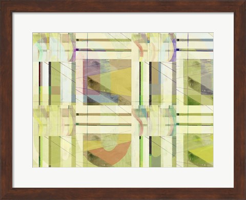 Framed Yellow Curves I Print