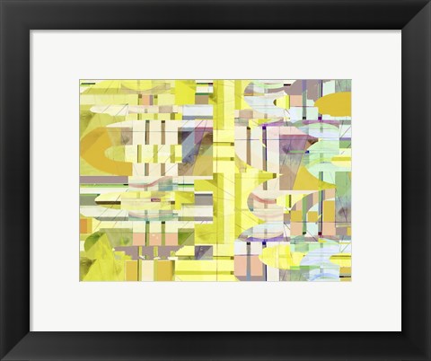 Framed Yellow Curves II Print