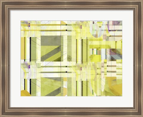 Framed Yellow Curves III Print