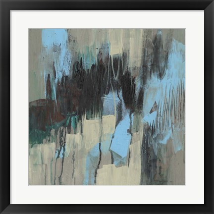 Framed Ocean Blue Abstract I Print