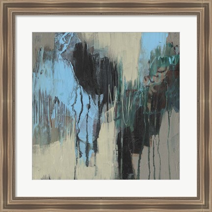 Framed Ocean Blue Abstract II Print