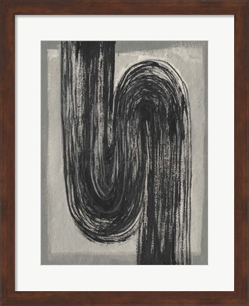 Framed Grey Linear Path II Print