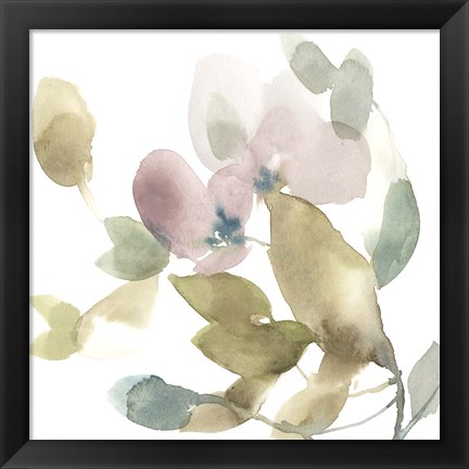 Framed Sweet Petals and Leaves I Print