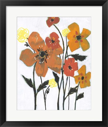 Framed Hot Flowers I Print