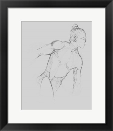 Framed Male Torso Sketch II Print