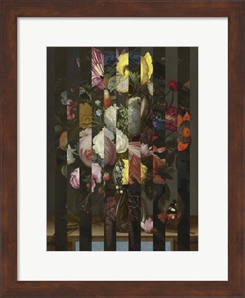 Framed Masked Flemish Bouquet II Print