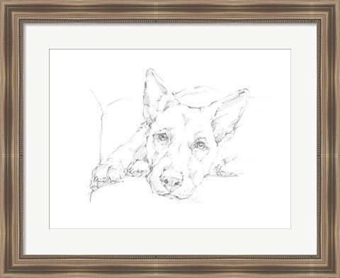 Framed Lazy Dog IV Print