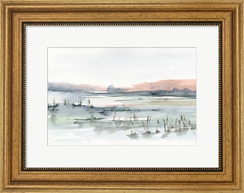 Framed Marsh Cattails II Print