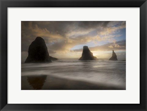 Framed Sea Stack &amp; Surf Print