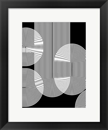 Framed Graphic Black Shapes II Print