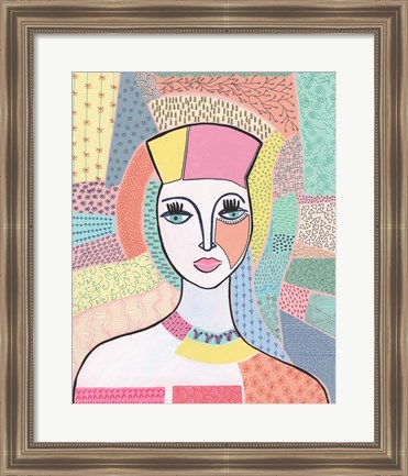 Framed Pattern Lady I Print