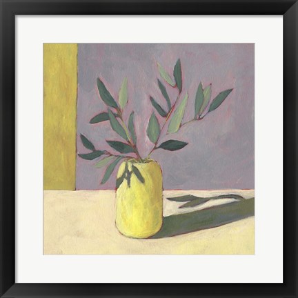 Framed Yellow Vase II Print