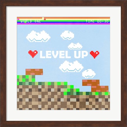 Framed Level Up I Print