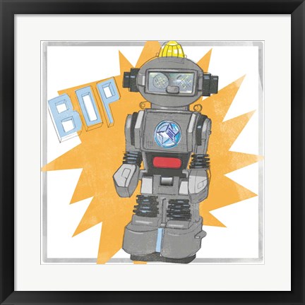 Framed Toy Tin Robots II Print