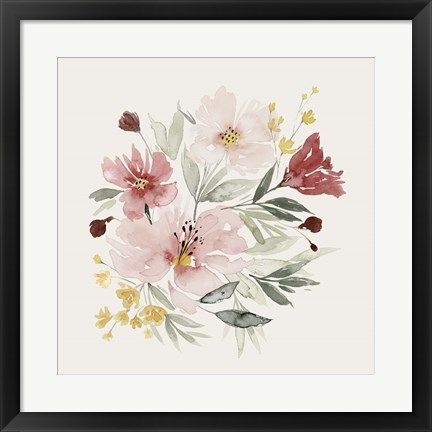 Framed Pink Posy Dance II Print