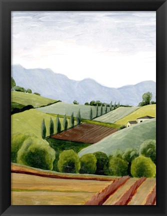 Framed Tuscan Valley Sketch II Print