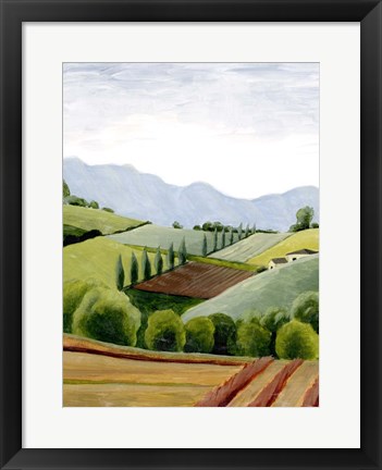 Framed Tuscan Valley Sketch II Print