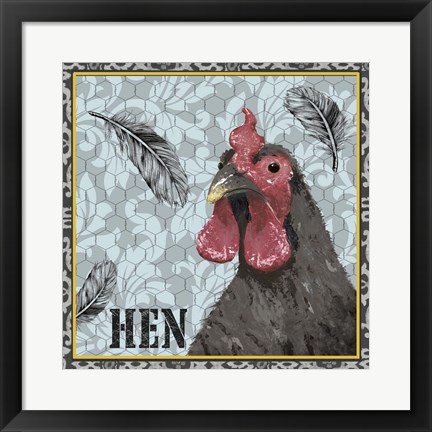 Framed White Rooster II Print