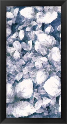 Framed Blue Shaded Leaves VI Print