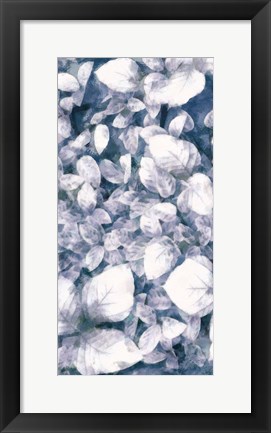 Framed Blue Shaded Leaves VI Print