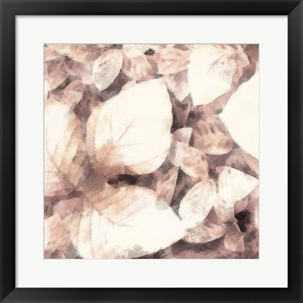 Framed Blush Shaded Leaves II Print