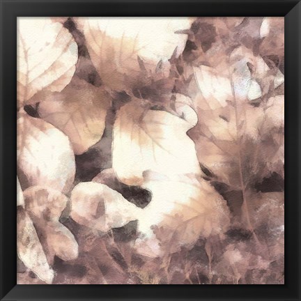 Framed Blush Shaded Leaves IV Print