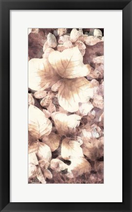 Framed Blush Shaded Leaves V Print