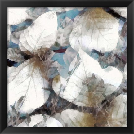 Framed Neutral Summer Leaves III Print