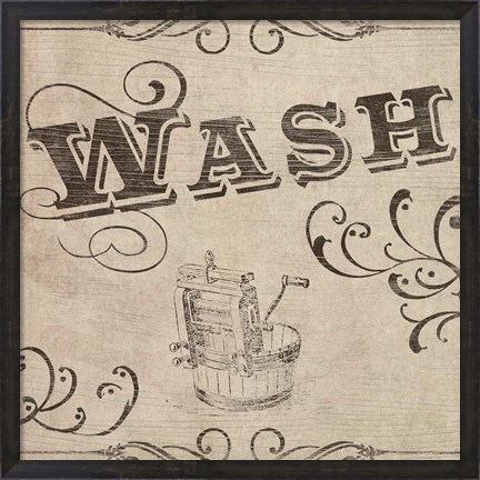 Framed Vintage Laundry Signs II Print