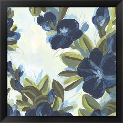 Framed Lush Indigo Blooms IV Print