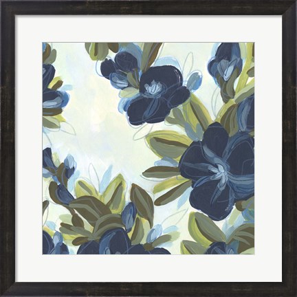 Framed Lush Indigo Blooms IV Print