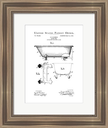 Framed Bath Time Patents I Print