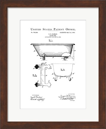 Framed Bath Time Patents I Print