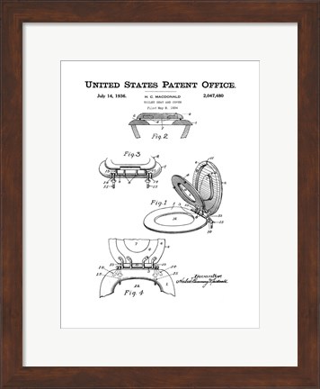 Framed Bath Time Patents V Print