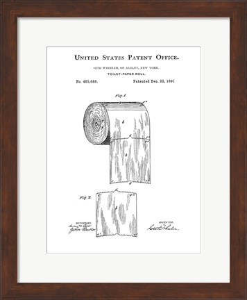 Framed Bath Time Patents VI Print