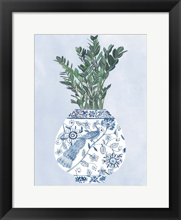 Framed Moonlight Vase I Print