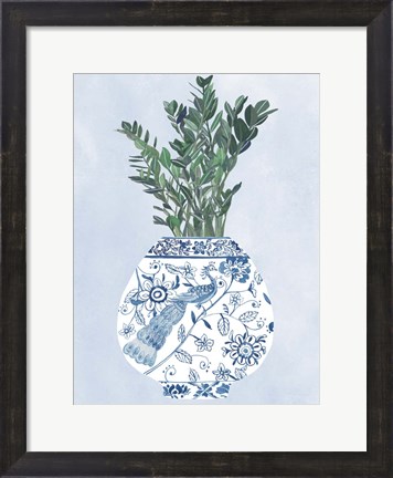 Framed Moonlight Vase I Print