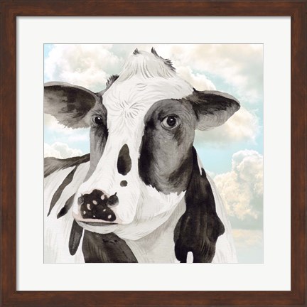 Framed Portrait of a Cow I Print