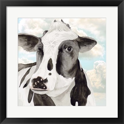 Framed Portrait of a Cow I Print