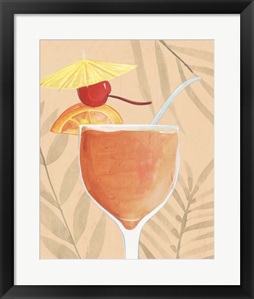 Framed Tropical Cocktail I Print