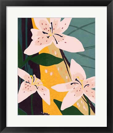 Framed Lily Collage I Print