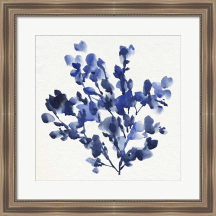 Framed Cobalt Blossom I Print