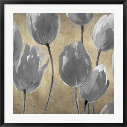 Framed Grey Tulips I Print