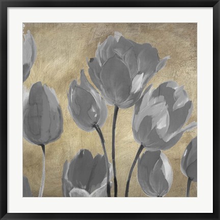 Framed Grey Tulips II Print