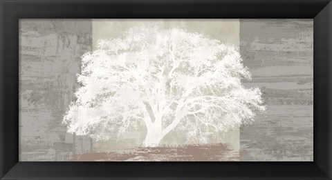 Framed White Tree Panel Print