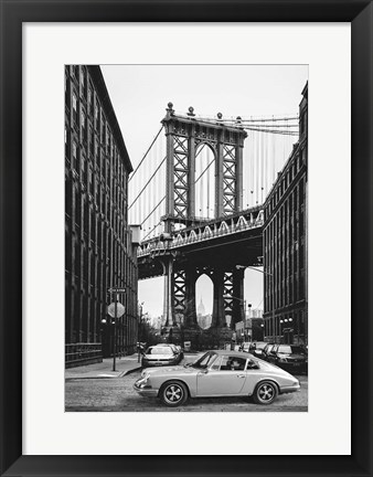 Framed By the Manhattan Bridge (BW) Print